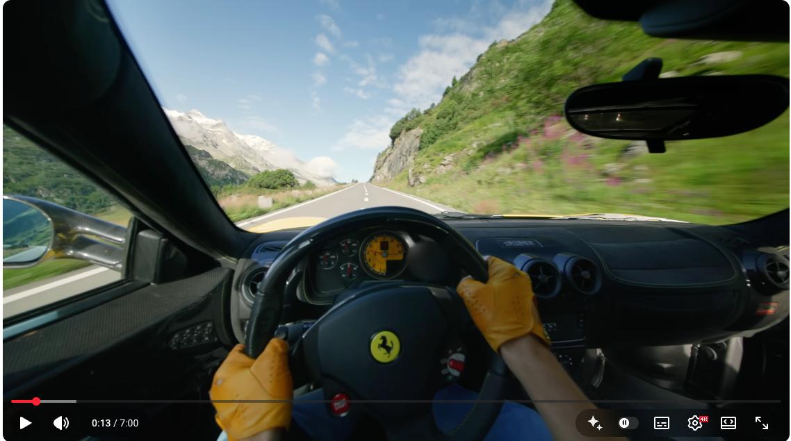 페라리 1인칭 POV 드라이빙 - 알프스 산길