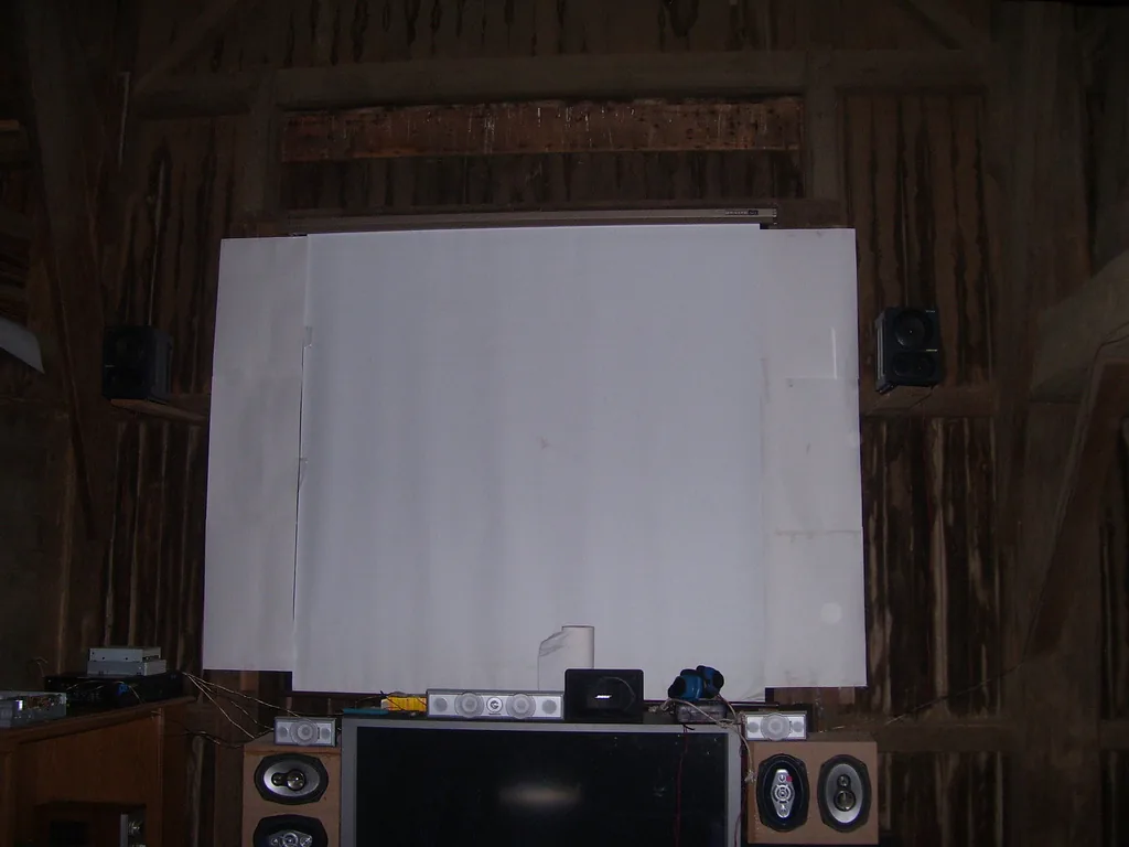 Barn theater movie projection screen home cinema