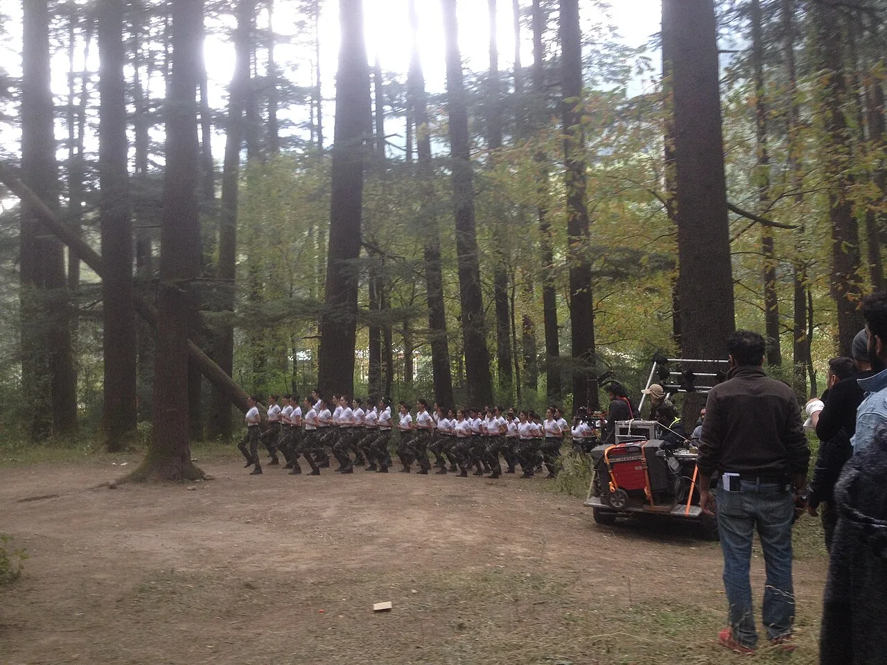 Shooting of a film scene in himachal