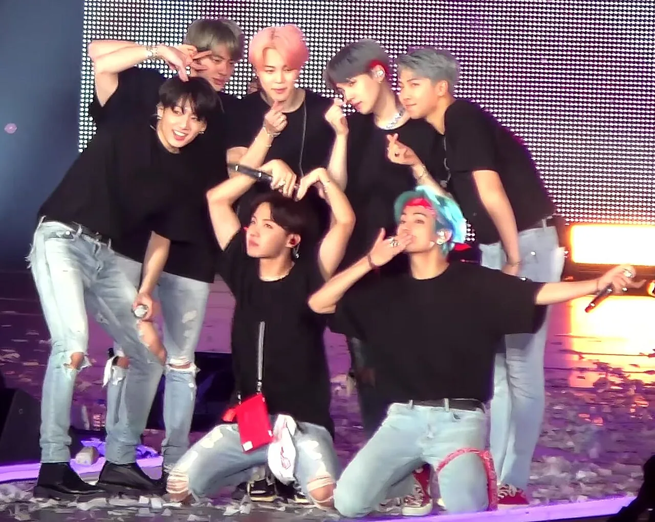 BTS at the end of Love Yourself concert in Nagoya, 13 January 2019